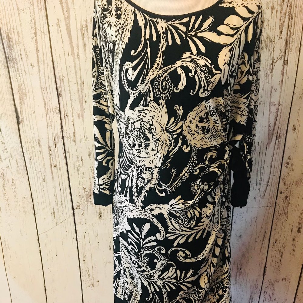 PRESTON & YORK FAUX WRAP DRESS - L